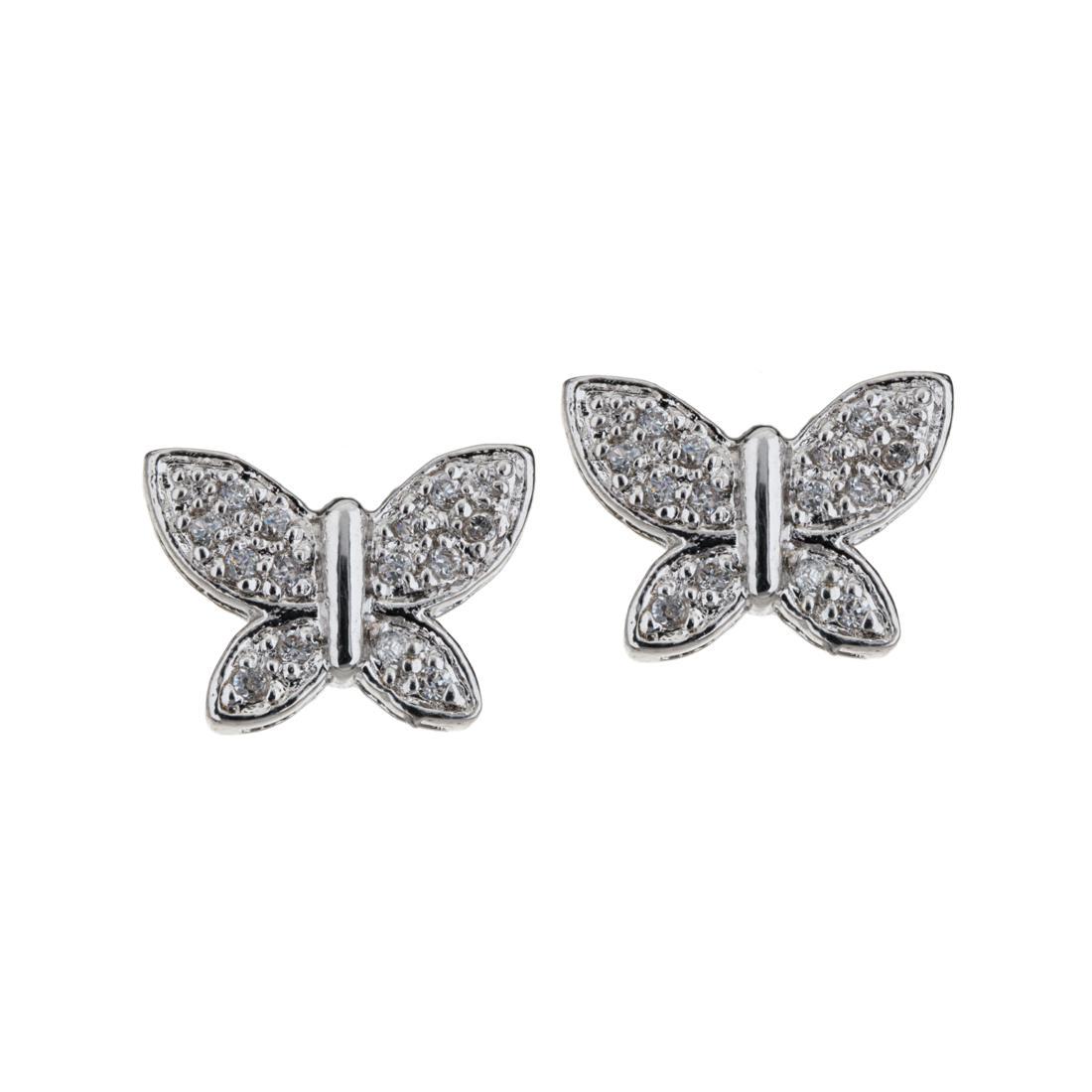 Simulated Diamond Pavé Butterfly Stud Earrings (1 of 2)