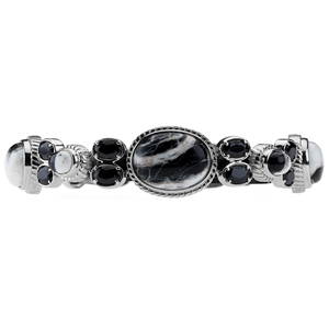 Silver White Buffalo Quartz & Spinel Bracelet 7.5"