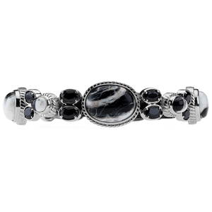 Silver White Buffalo Quartz & Spinel Bracelet 7.5"