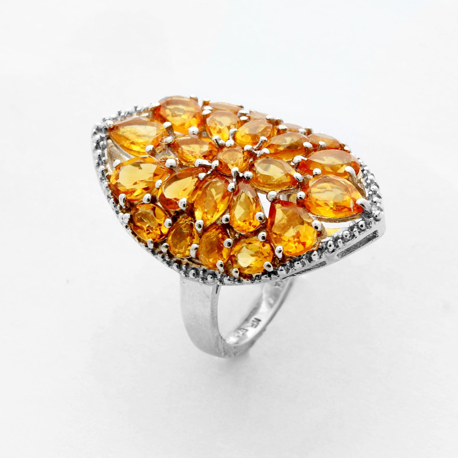Sterling Silver 3.95ct Citrine Shield Ring-SZ 6 (1 of 1)