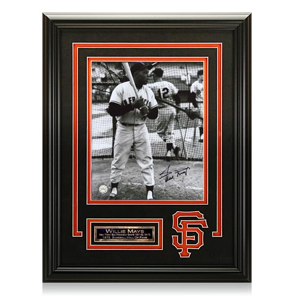 Willie Mays San Francisco Giants Signed GFA: Willie Mays San Francisco Giants Custom Framed 12x16 Autographed 8x10 GFA