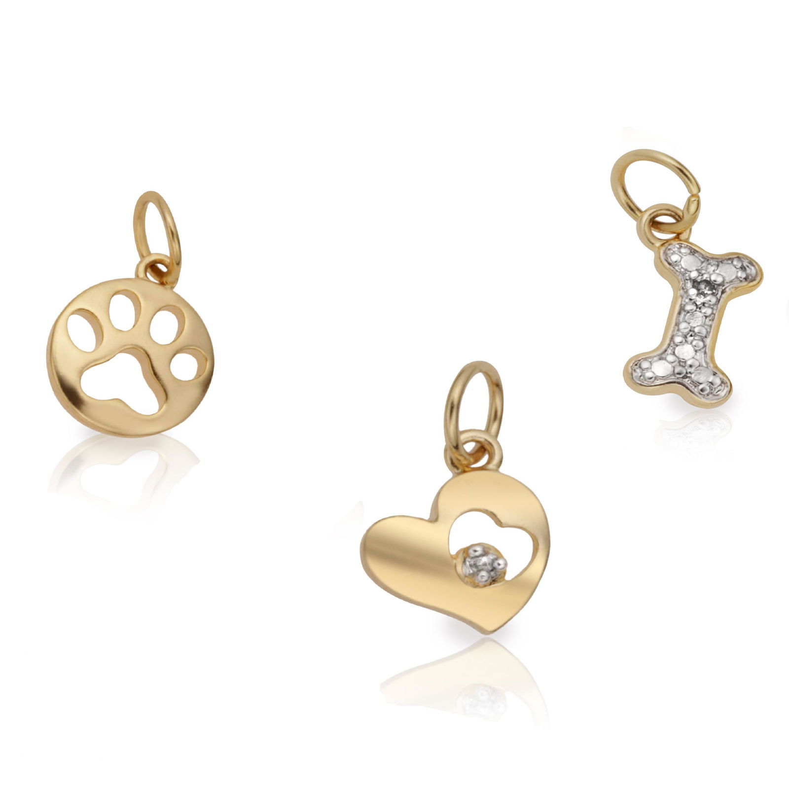 14K Gold embraced Delicate Charm Necklace (1 of 1)