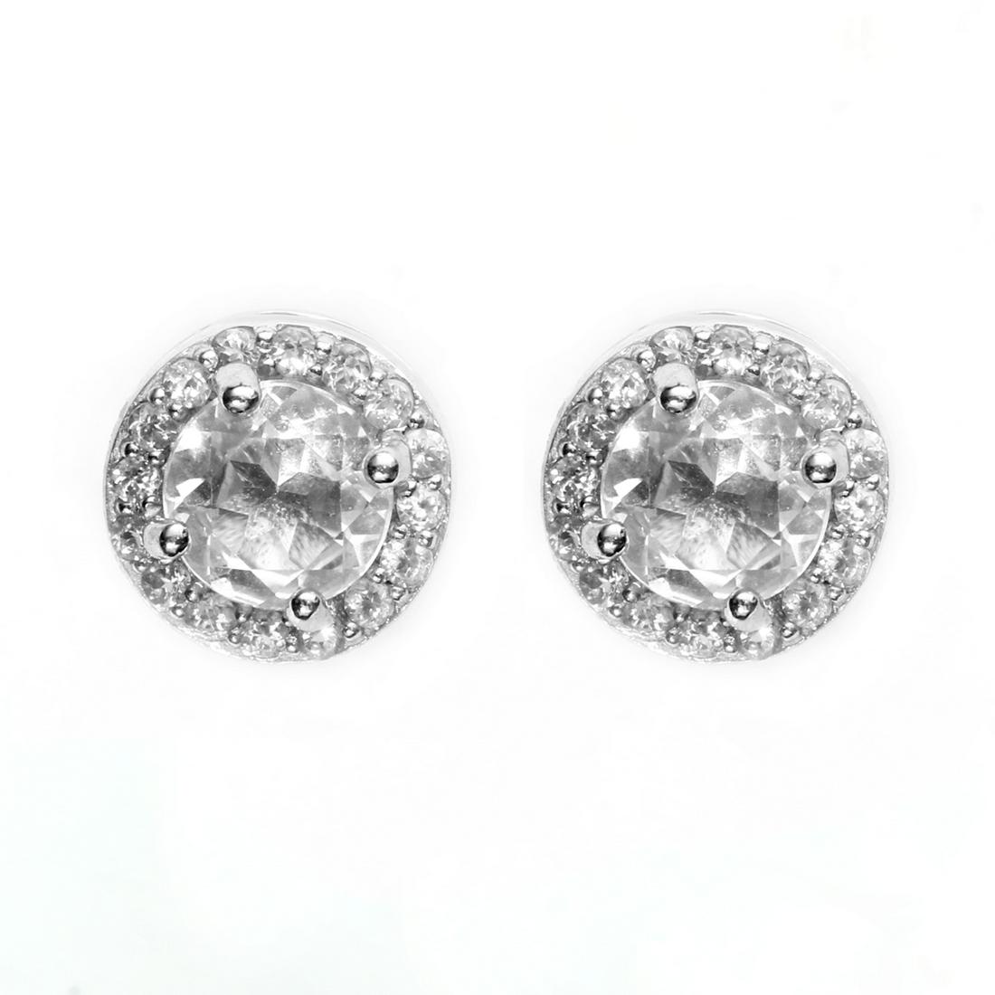 Sterling Silver White Topaz Stud Earring (1 of 1)