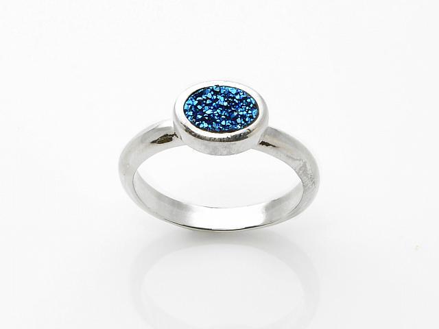 Silver Tone Oval Druzy Ring-SZ 8 (1 of 1)