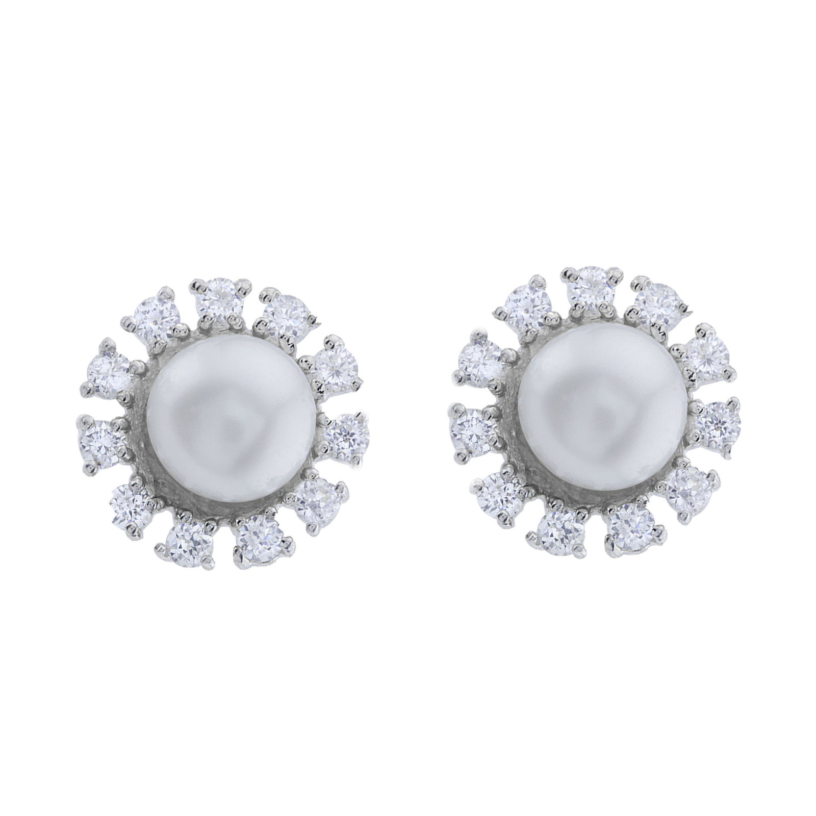 Sterling Silver Pearl Stud Earrings (1 of 1)