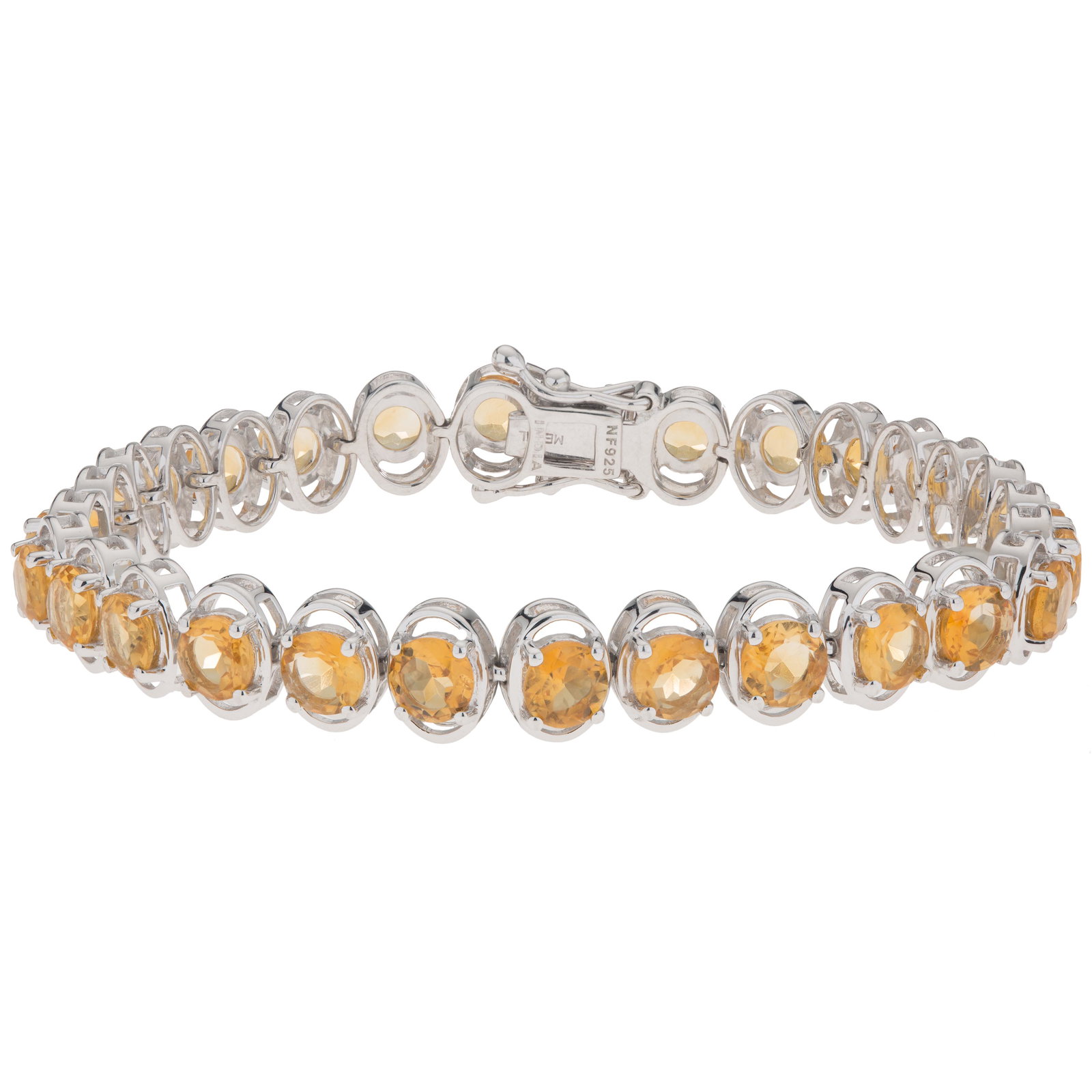 Silver 11.76ct Citrine Line Bracelet 7.25" (1 of 3)