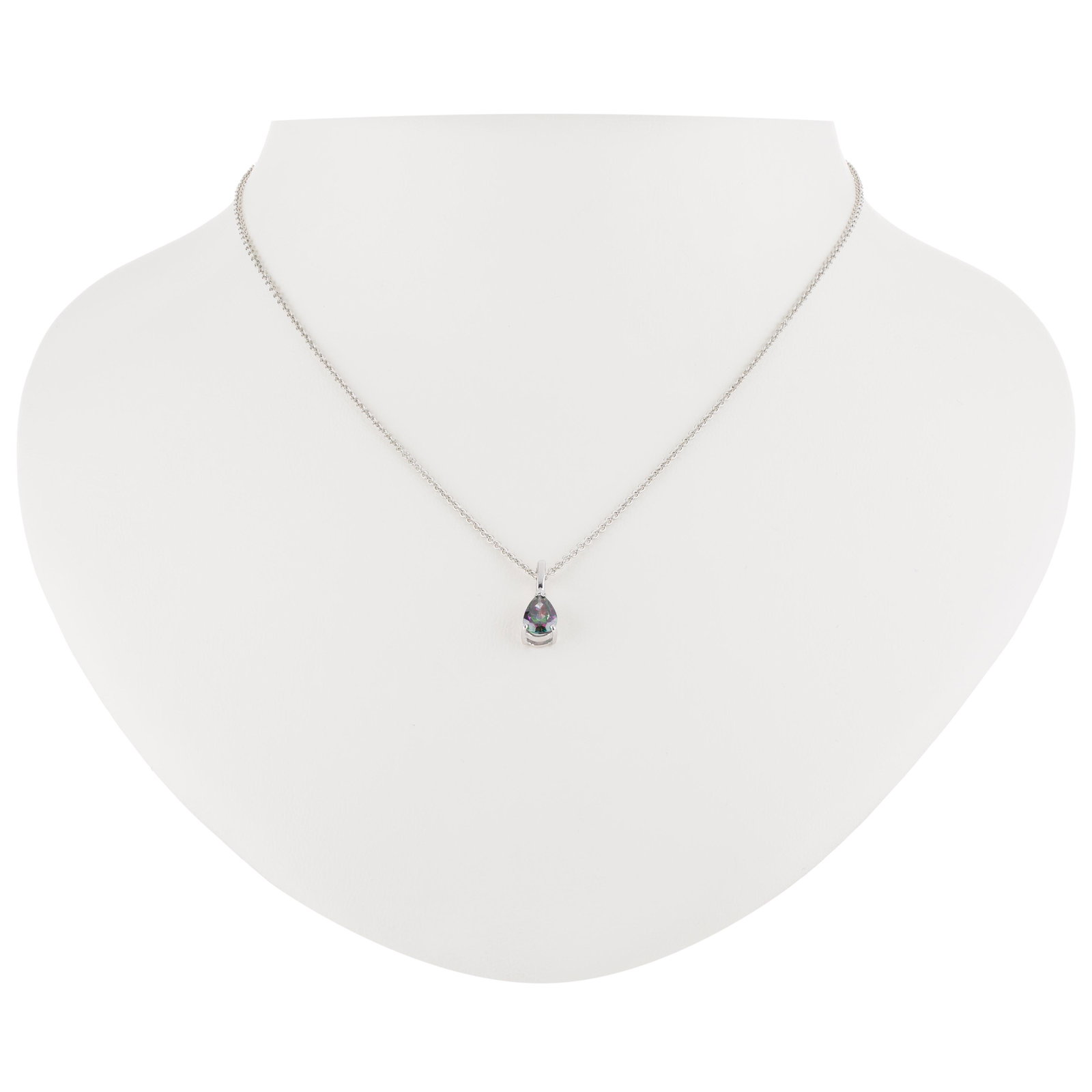 Silver Tone Mystic Pear Shaped Pendant (1 of 2)