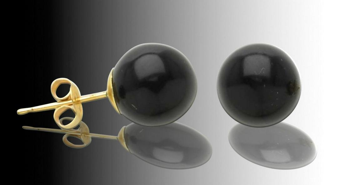 14K Gold Black Onyx Stud Earrings (1 of 1)