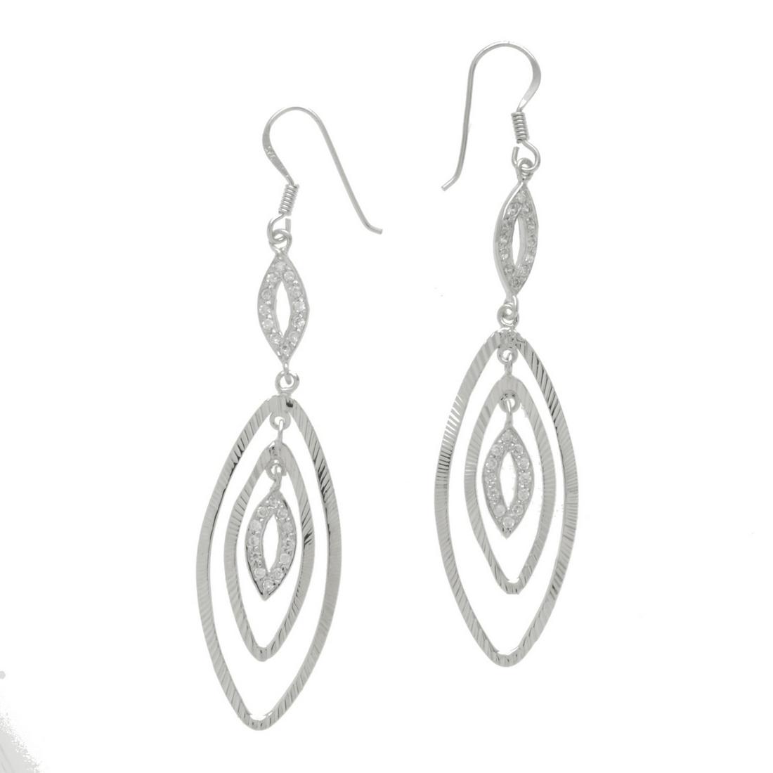Sterling Silver Polished Textured Drop Earring (1 of 1)