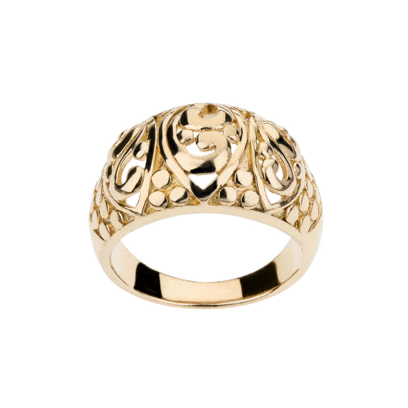 Silver Tone Filigree Dome Ring-SZ 8 (1 of 2)