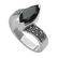 Silver Marcasite & Agate Marquise Ring-SZ 6