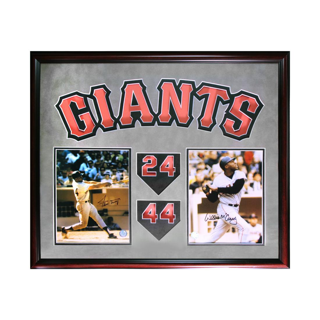 Willie Mays & Willie McCovey San Francisco Giants: Willie Mays & Willie McCovey San Francisco Giants Custom Framed 20x24 Dual Autographs 8x10's GFA