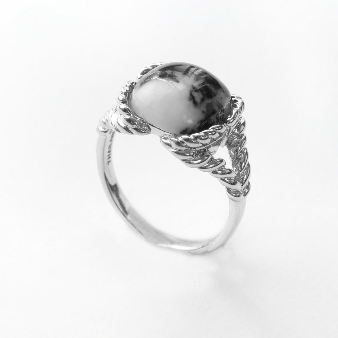 Silver White Buffalo Rope Detailed Ring-SZ 6 (1 of 1)