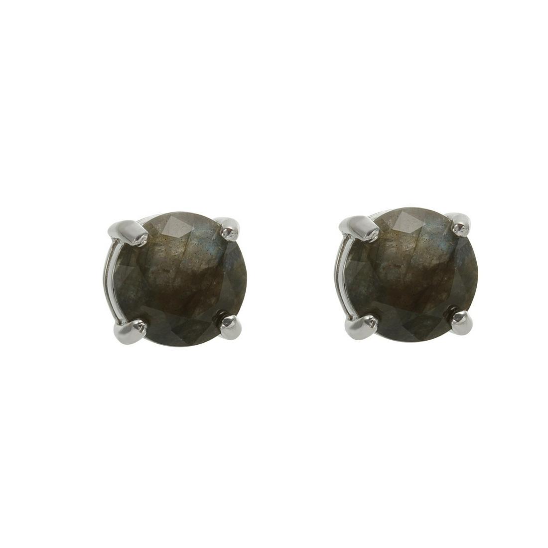 Sterling Silver 10mm Labradorite Stud Earrings (1 of 3)