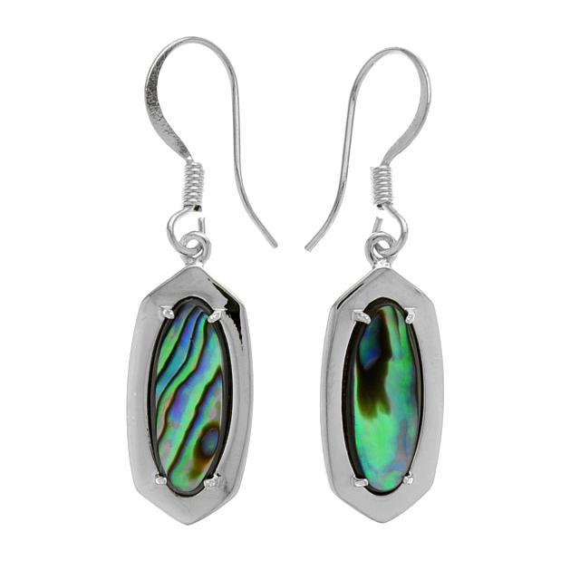 Silver Tone Abalone Drop Earrings (1 of 1)