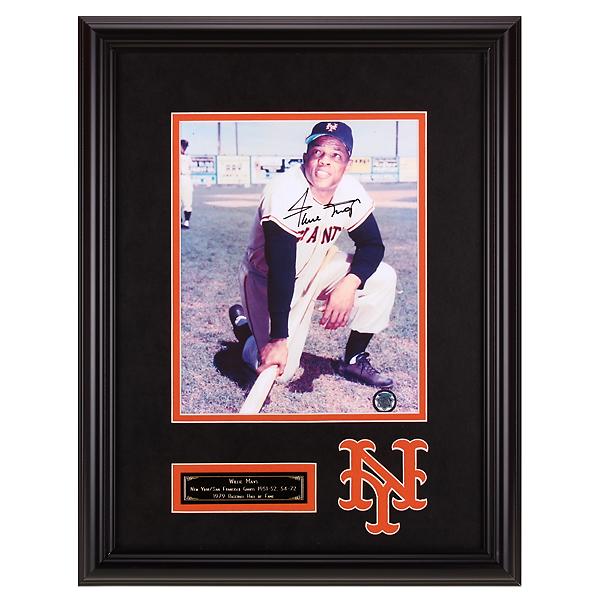 Willie Mays San Francisco Giants Signed GFA: Willie Mays San Francisco Giants Custom Framed 24x20 Autographed 8x10 GFA