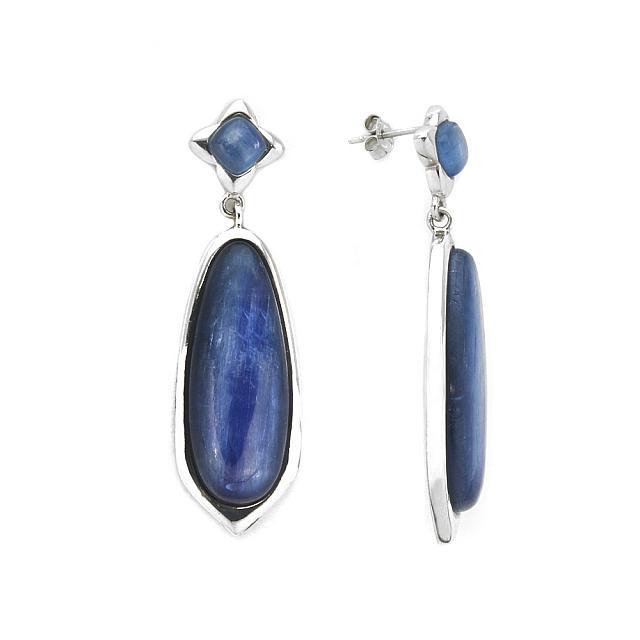 Sterling Silver Kyanite Elongated Dangle Earrings (1 of 1)