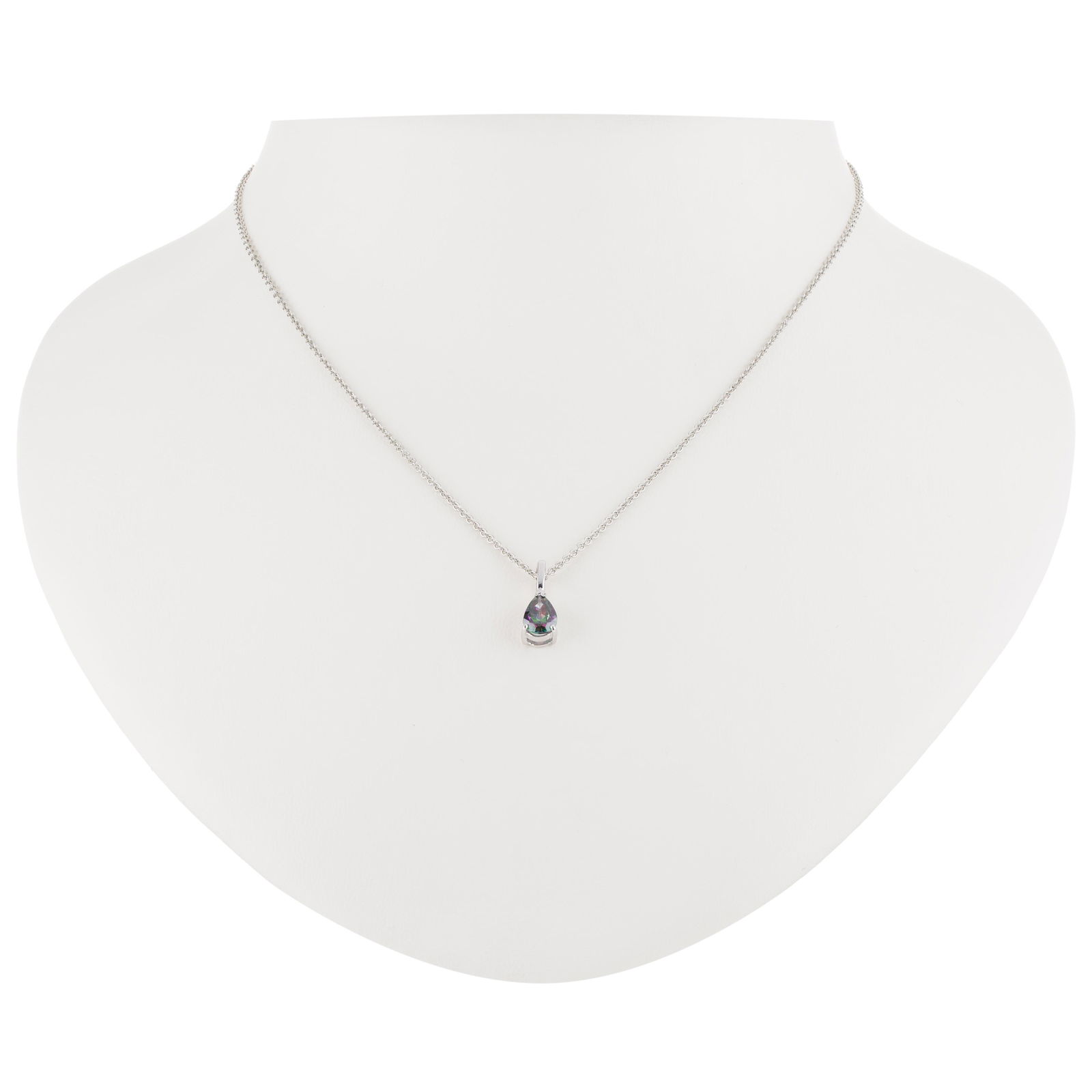 Silver Tone Mystic Pear Shaped Pendant (1 of 2)