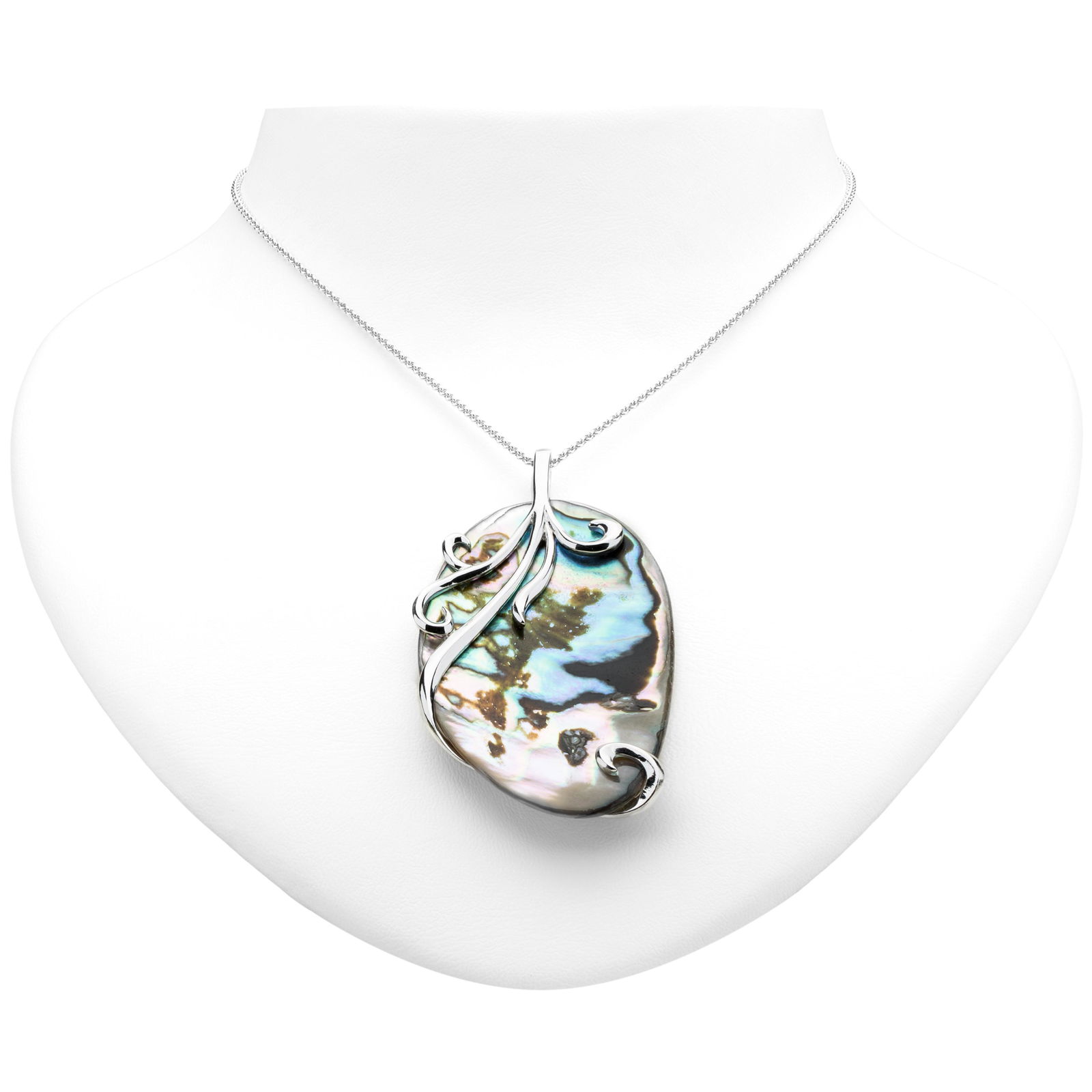 Sterling Silver 55x40mm Abalone Overlay Pendant (1 of 3)