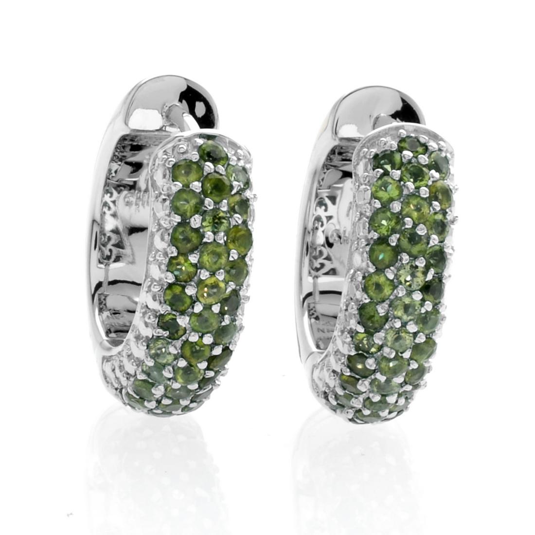 Silver Jade & Peridot Reversible Hoop Earrings (1 of 2)
