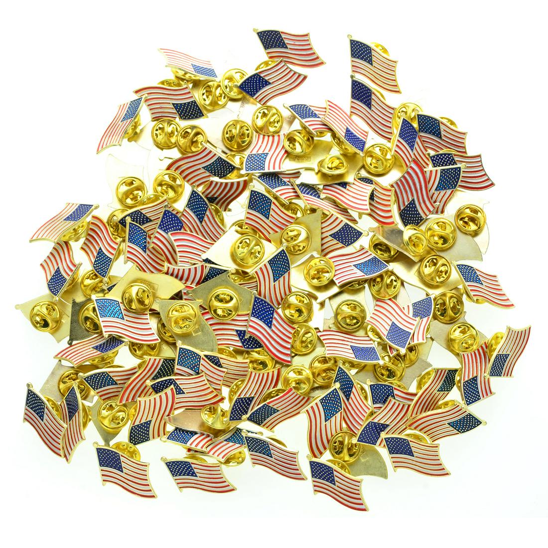 Set of 100 American Flag Lapel Pins (1 of 3)