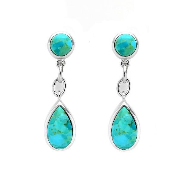 Sterling Silver Turquoise Drop Earrings (1 of 2)