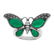 Silver Green Agate & Marcasite Butterfly Ring-SZ 7