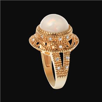 Goldplate over Sterling Silver Opal Ring Size 5 (1 of 1)