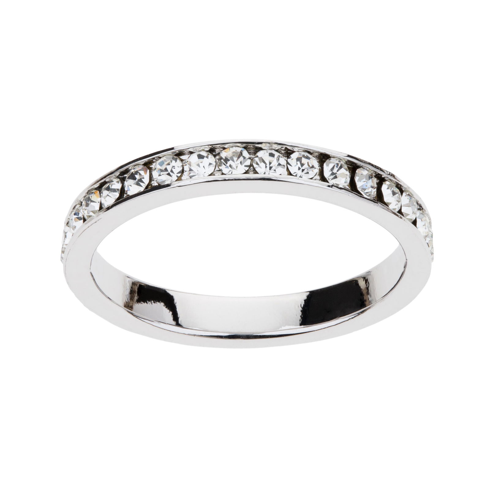 Silver Tone Simulated Diamond Eternity Ring-SZ 9 (1 of 2)