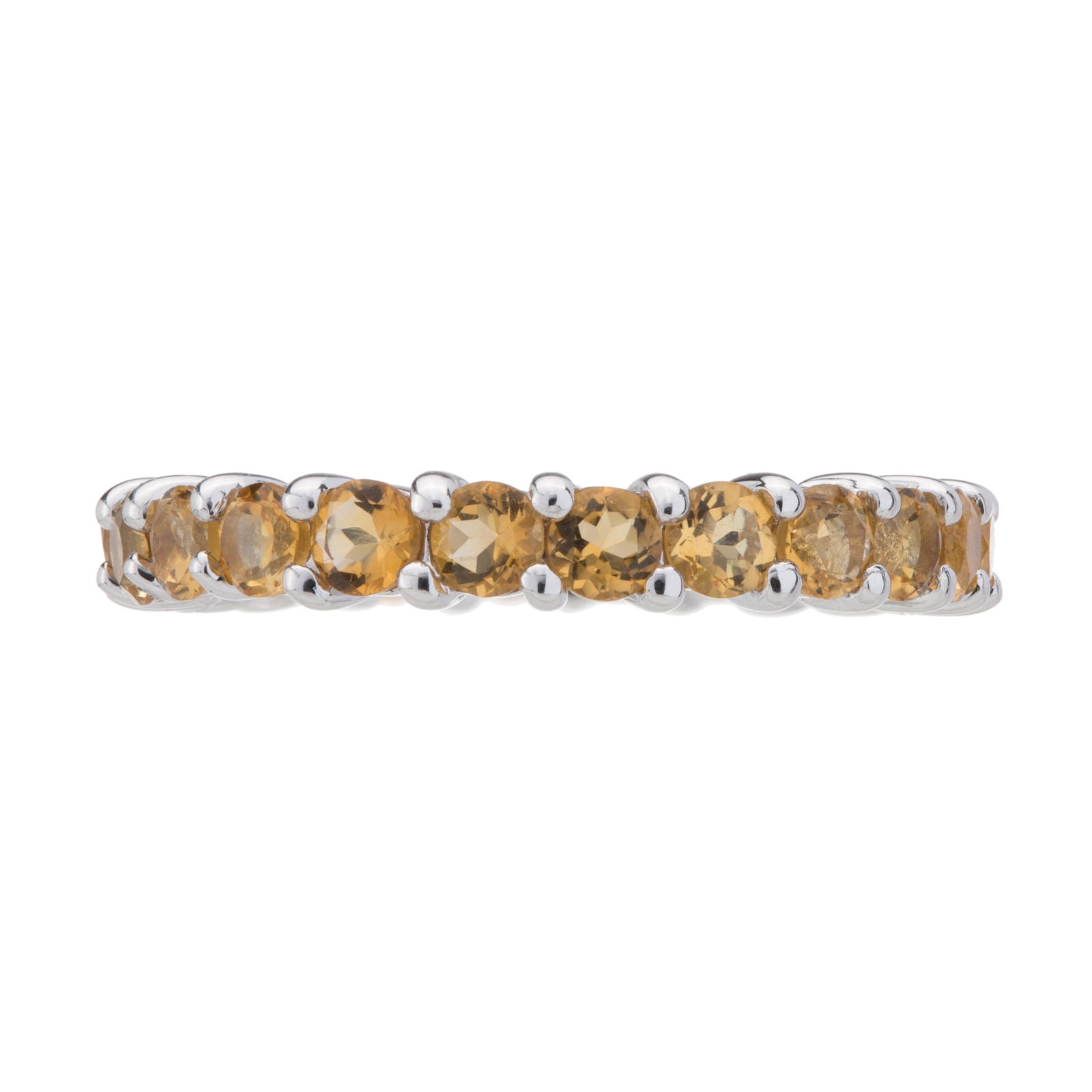Sterling Silver Citrine Eternity Band Ring-SZ 7 (1 of 2)