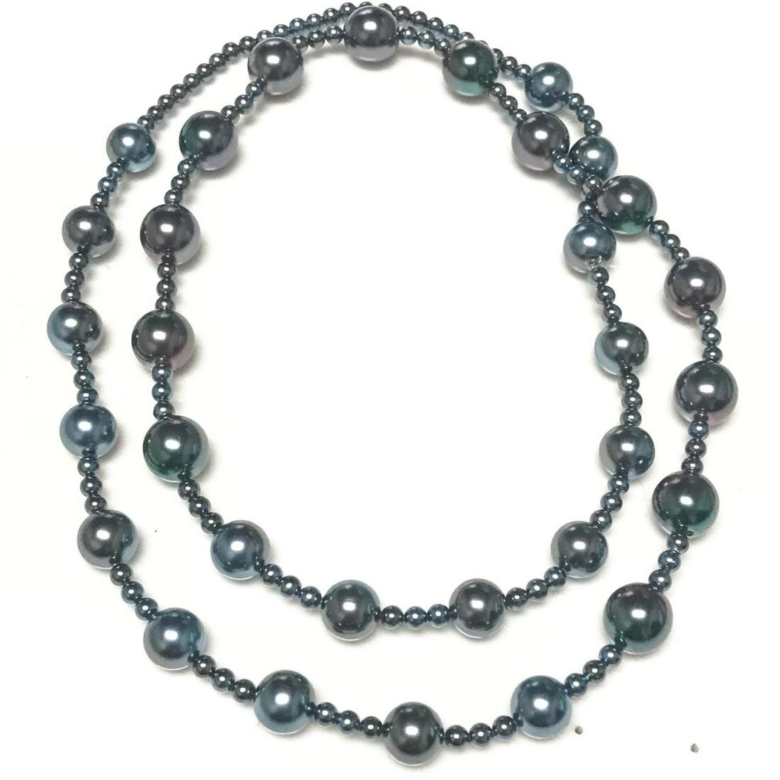 Grey Genuine Shell Pearl Beaded Necklace (1 of 1)