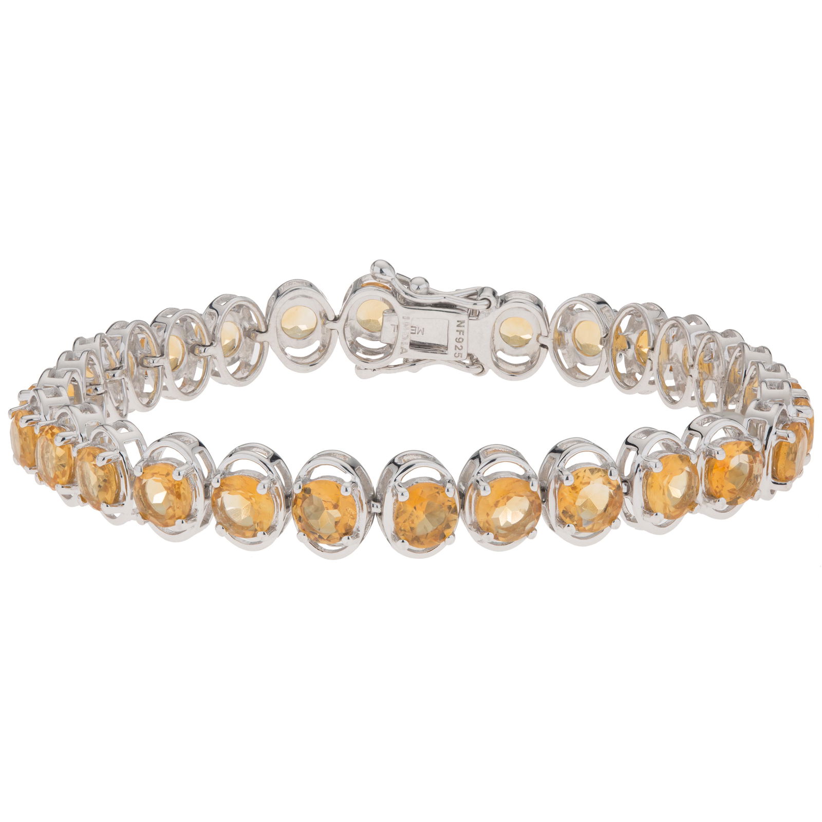 Silver 11.76ct Citrine Line Bracelet 7.25" (1 of 3)