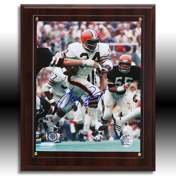Greg Pruitt Cleveland Browns Signed Plaque: Greg Pruitt Cleveland Browns Signed Brown 13x10.5 Plaque 8x10 GFA