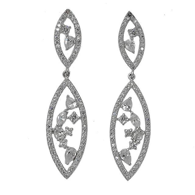 Sterling Silver Cubic Zirconia Drop Earrings (1 of 1)