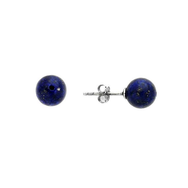 Sterling Silver 8mm Lapis Stud Earrings (1 of 1)