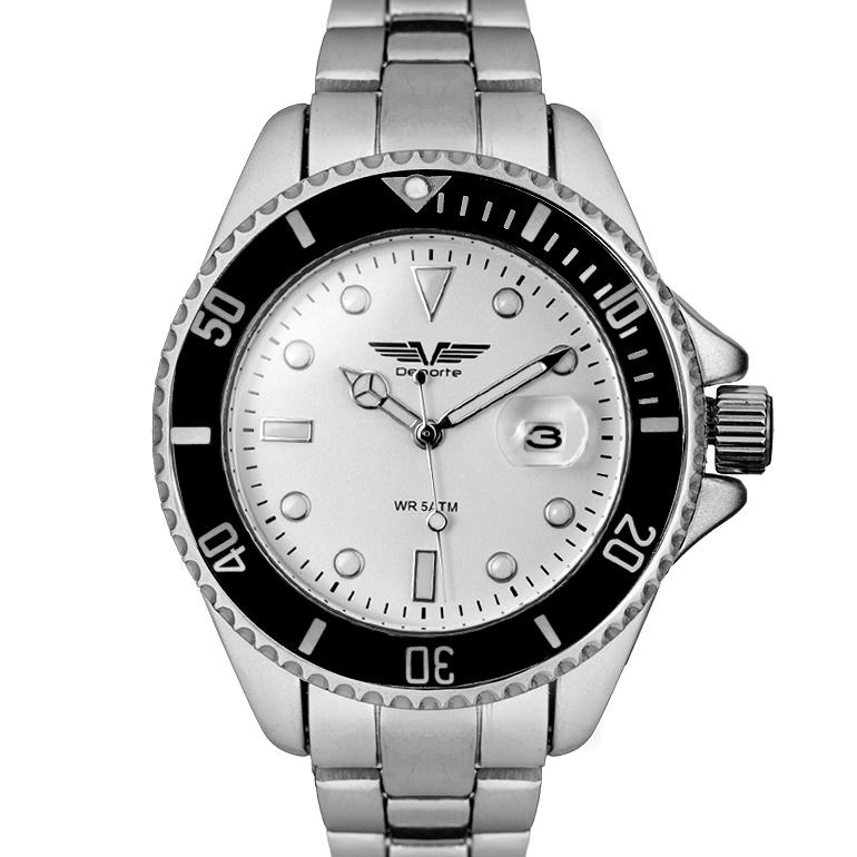 Argenti brings you the Adriatic Diver style watch: Argenti brings you the Adriatic Diver style watch, Silver Bracelet, White Dial, Silver Case, Black Bazel