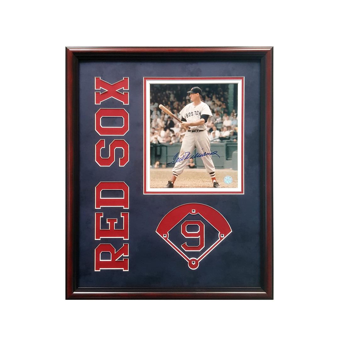 Ted Williams Boston Red Sox Frame 20x16 signed GFA: Ted Willimas Boston Red Sox 20x16 Custom Frame Multi-Matted signed 8x10v GFA