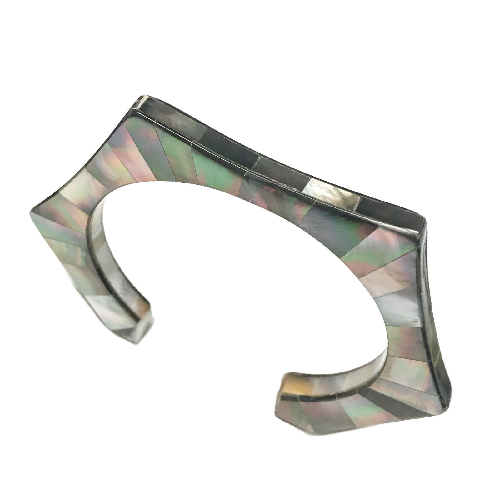 Mosaic Gray Shell Bangle (1 of 1)