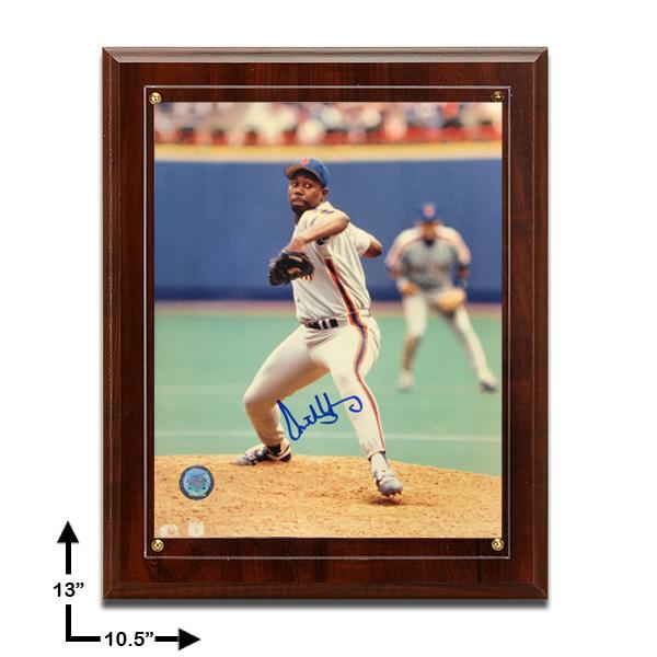 Anthony Young New York Mets Signed Plaque GFA: Anthony Young New York Mets 10.5x13 Cherry Wood Plaque Signed 8x10v GFA