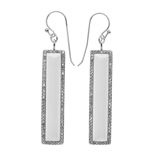 Sterling Silver White Agate & Topaz Drop Earrings (1 of 1)