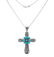 Silver Turquoise & Marcasite Cross Pendant