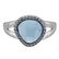 Silver Simulated Blue Spinel Pave Halo Ring-SZ 7 - 3