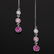 Sterling Silver Pink Cosmopolitan Dangle Earrings - 2