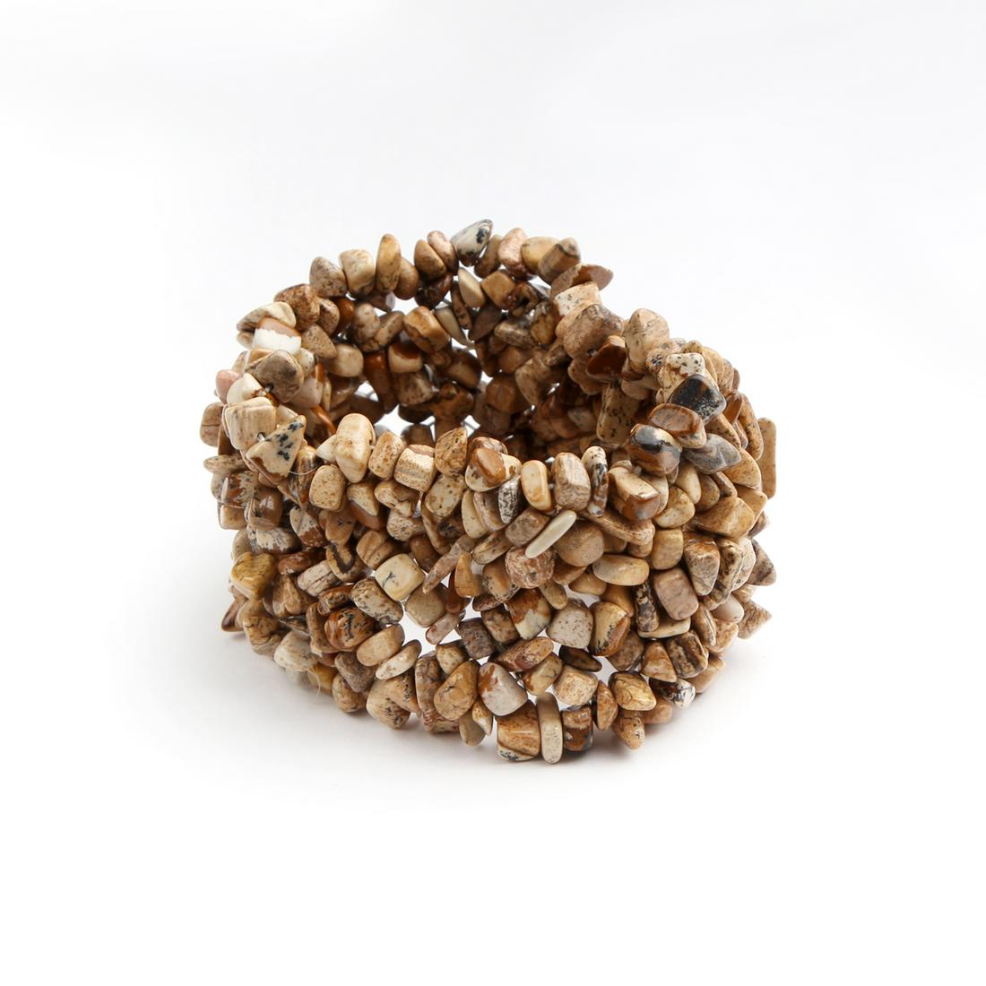 Multi Row Picture Jasper Stretch Bracelet (1 of 1)