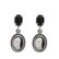Silver White Buffalo & Black Spinel Drop Earrings
