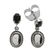 Silver White Buffalo & Black Spinel Drop Earrings - 2