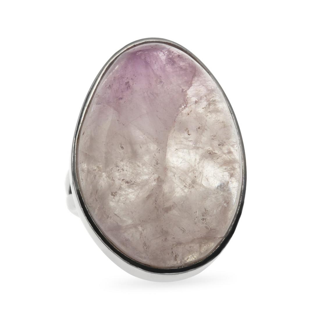 Silver Freeform Amethyst Split Shank Ring -SZ 6 (1 of 3)