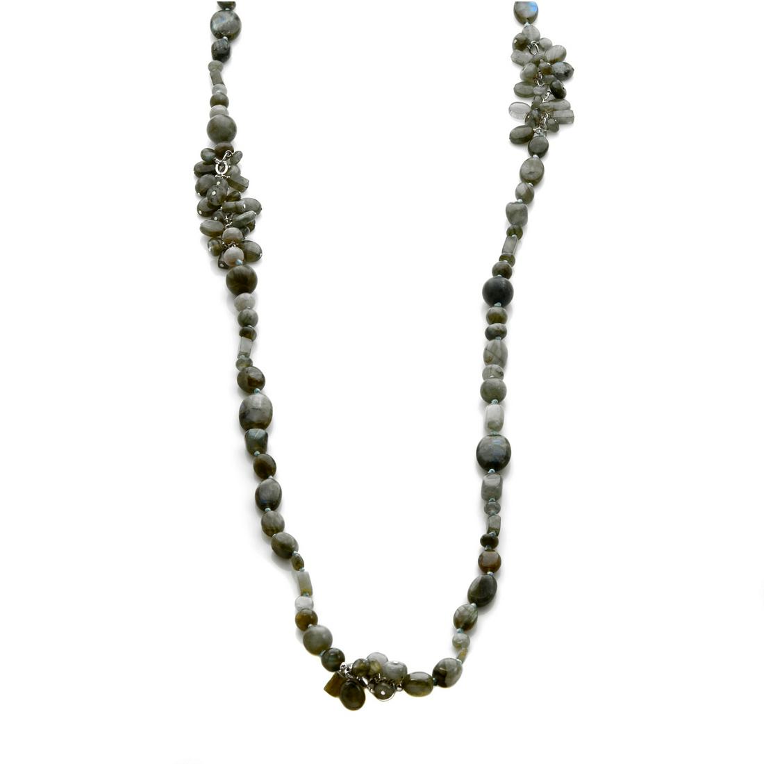 Sterling Silver Labradorite Necklace 42": • Genuine Labradorite• Design: Bead Necklace • Length: 42 inches• Gleaming rhodium over fine sterling silver• Disclaimer: Gemstones may feature inclusions or imperfection
