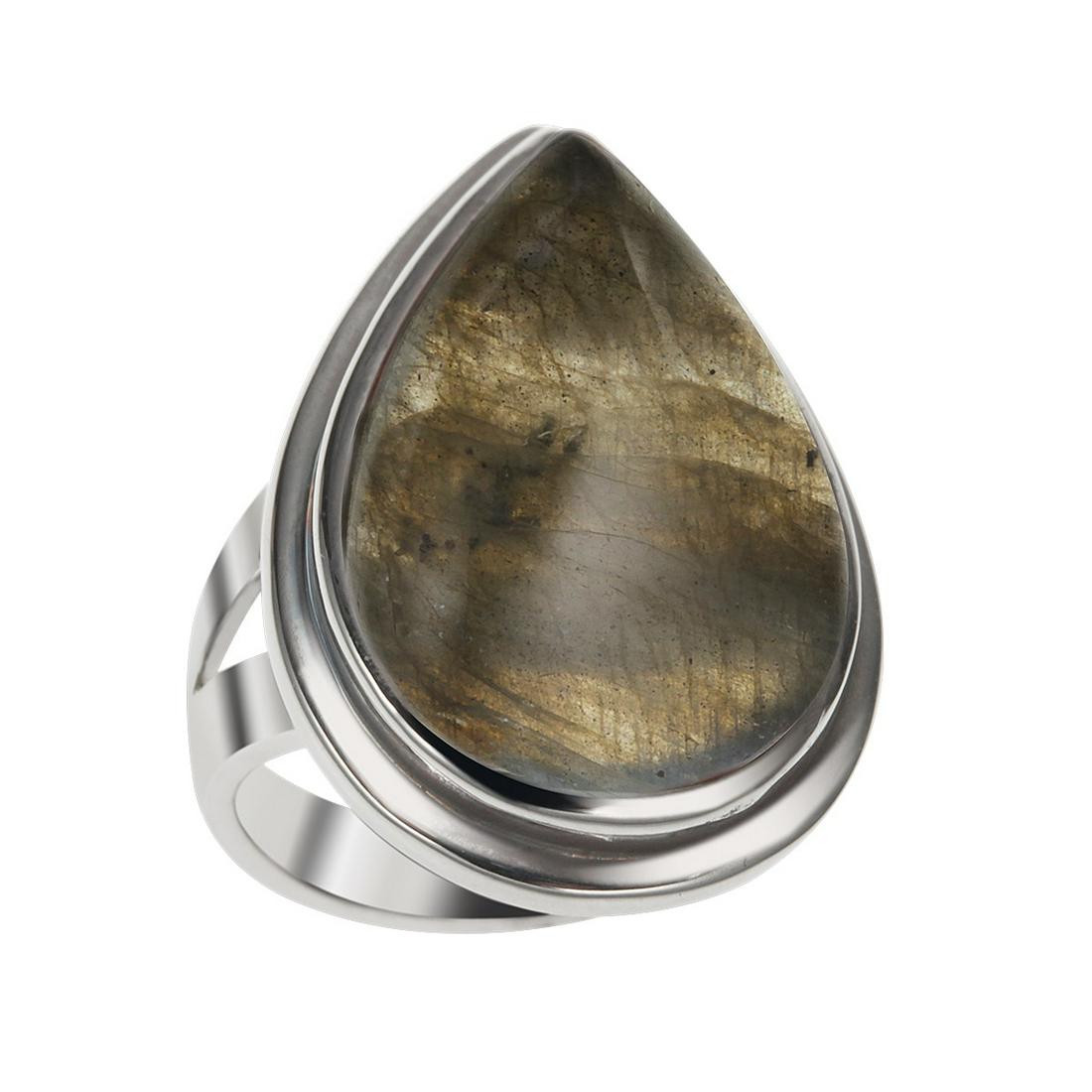 Sterling Silver Labradorite Pear Shaped Ring-SZ 7 (1 of 3)