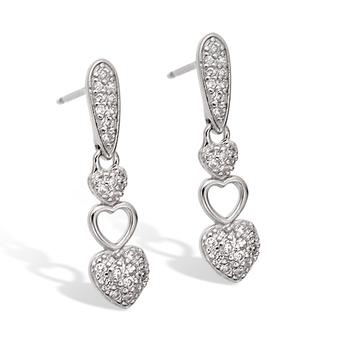 Sterling Silver Heart Drop Earrings (1 of 1)